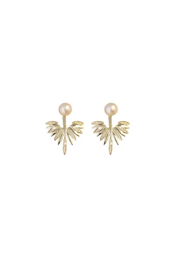 Boho Crystal Wing Earrings Gold Teardrop Stud Earrings Crystal Ear Jacket Earrings Wing Jacket Earrings Rhinestone Angel Wing Earrings Jewelry for Women