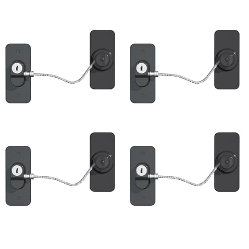 Fykuq Fridge Lock,Refrigerator Lock with Keys,for Fridge, Cabinet Locks, Drawers, Dishwasher, Toilet and Child Safety Cabinet Locks, Traceless Adhesive No Drilling