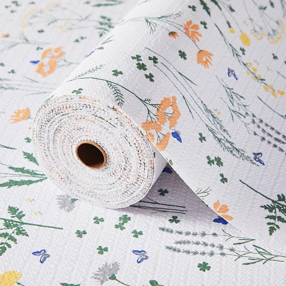 Fykuq Shelf Liner, Non Slip PVC Drawer Liner, Waterproof Cabinet Mat,Floral