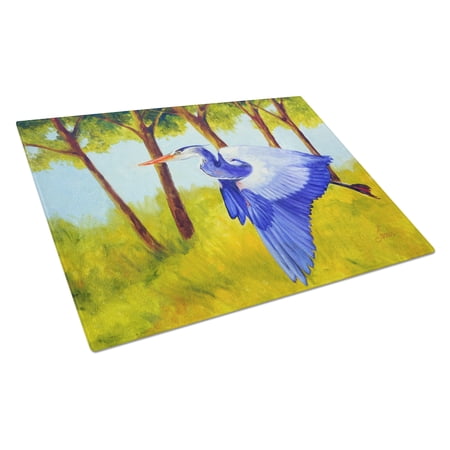 Fyling Heron by Ferris Hotard Glass Cutting Board Large