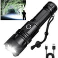 thumbnail image 1 of Fylivore Rechargeable Flashlight,100000 High Lumens Powerful Super Bright Portable LED Lighting Tactical backpacking hiking Gear Linterna Camping, 1 of 8