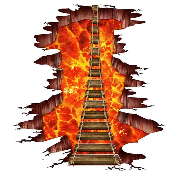 Fymall 3D Bridge Removable Wall Floor Decor for Living Room Bedroom Party