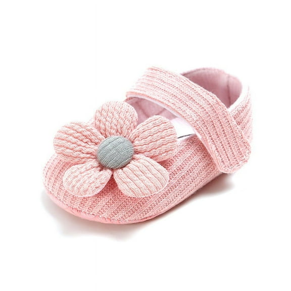 Fymall Baby Girl Princess Flower Anti-Slip Soft Sole Shoes