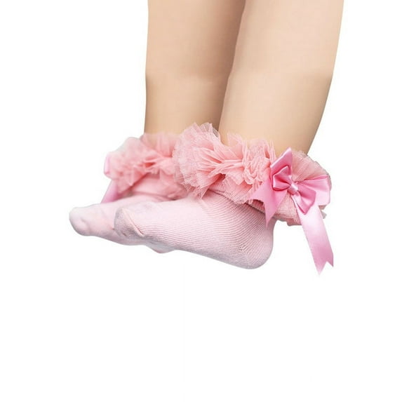 TELOLY Fymall Baby Girl Princess Ruffle Lace Bow-knot Cotton Ankle Socks
