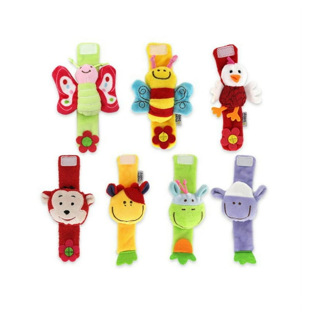 Fymall Baby Infant Toy Cartoon Animal Rattles Plush Wristband