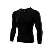 Fymall Men Long Sleeve Tight Quick Dry T-shirt Compression Tops