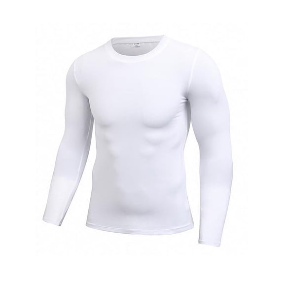 Fymall Men's Long Sleeve Compression Baselayer Body Under Athletic Running Training Gym Tight Sports Tops Shirt