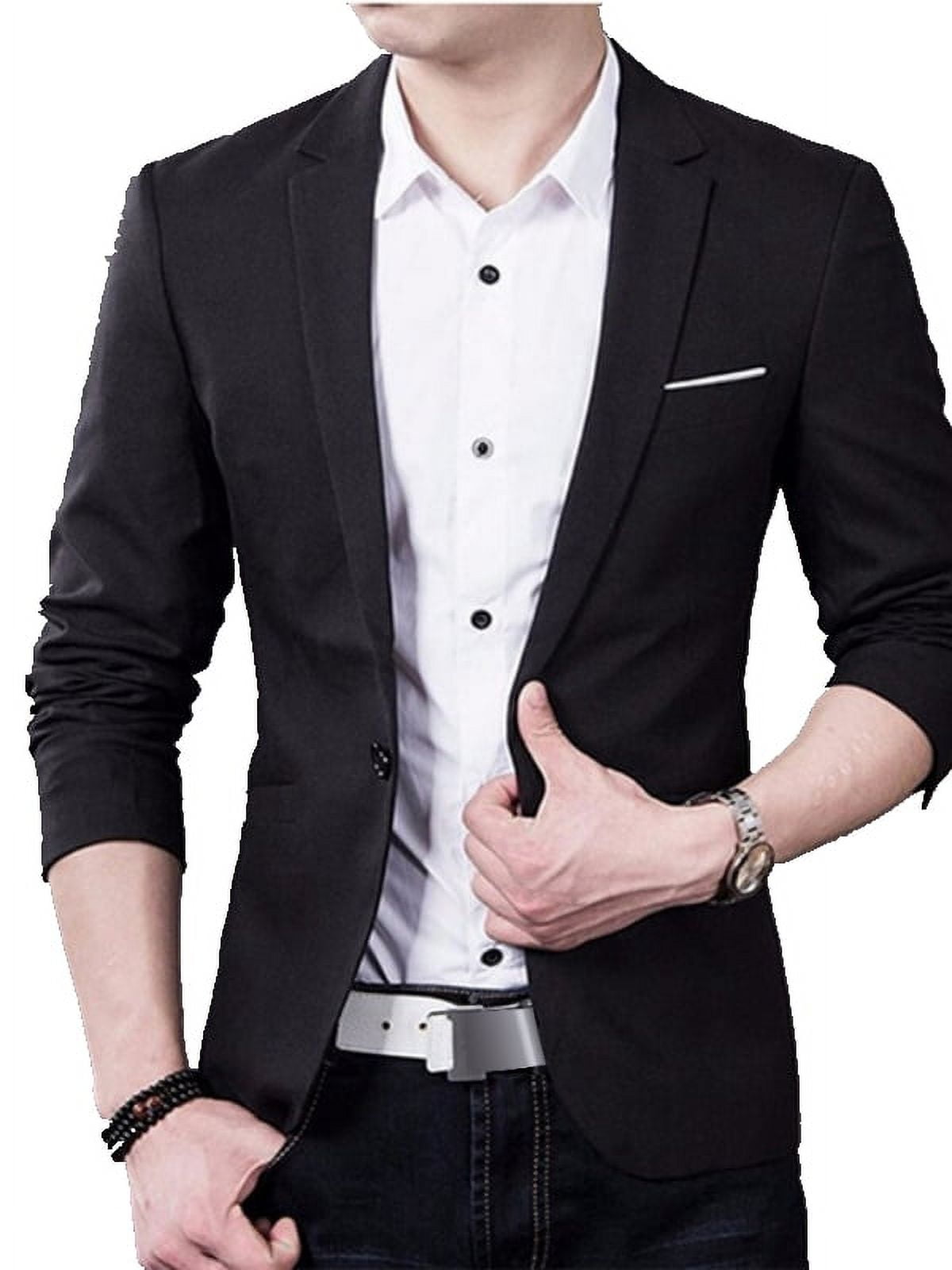 Fymall Men's Suit Jacket Blazer Cardigan Wedding Suits Jackets ...