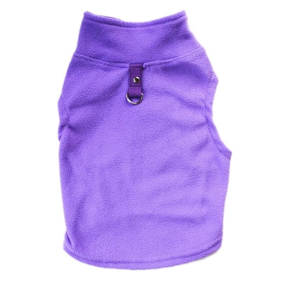 Fymall Pet Dogs Winter Fleece Vest Coat Small Medium Dogs Warm Costume with Traction Ring