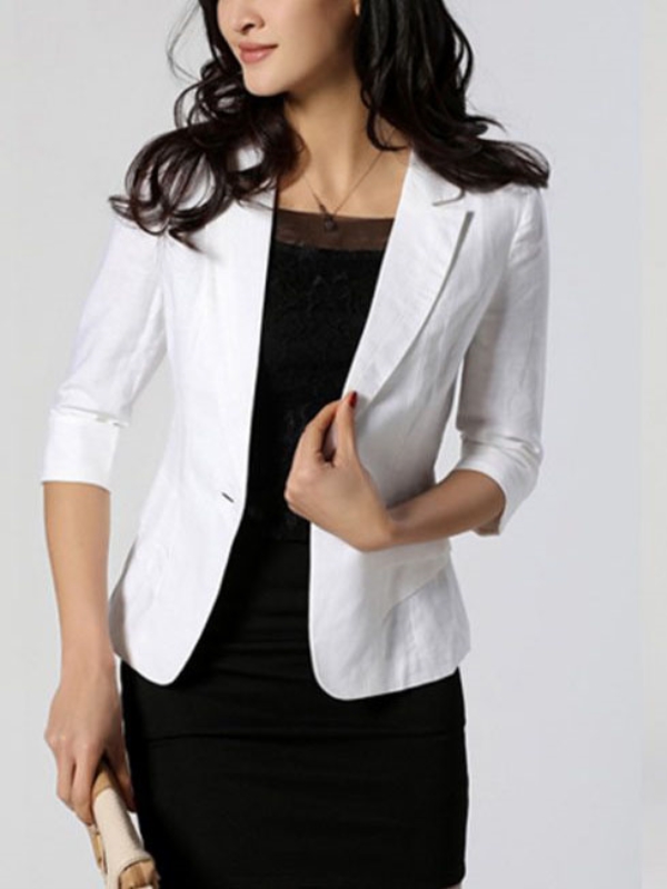 Fymall Women Ladies 3/4 Sleeve Shrug Stylish Duster Short Blazer Jacket Coat - image 1 of 3