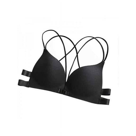 Fymall Women's Front Closure Bras Padded Wire-Free Push Up Bralette