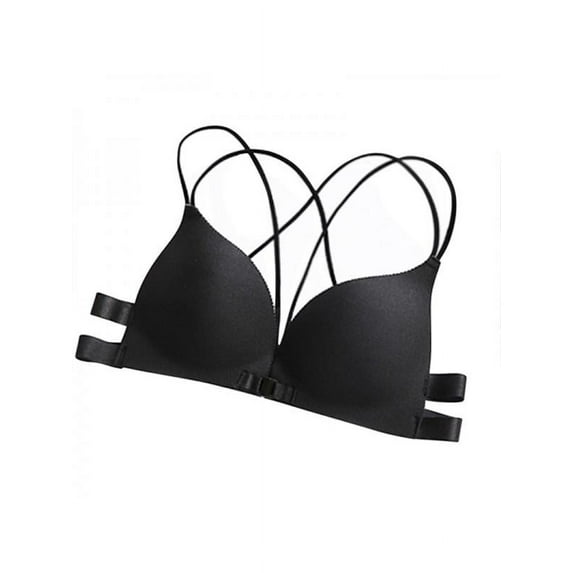 Fymall Women's Front Closure Bras Padded Wire-Free Push Up Bralette