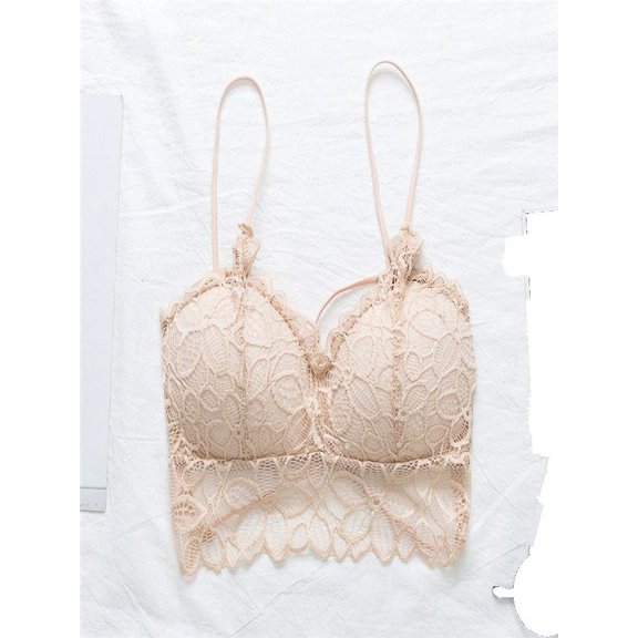 Fymall Women's Lace Beauty Back Bra With Chest Pad Push Up Bras Tube Top