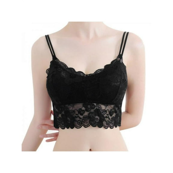 Fymall Women's Sexy Straps Padded Bras Lace Camisole Tops