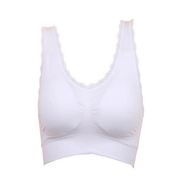 Fymall Women's Sports Bra Lace Top Stretch Fitness Yoga Gym Vest