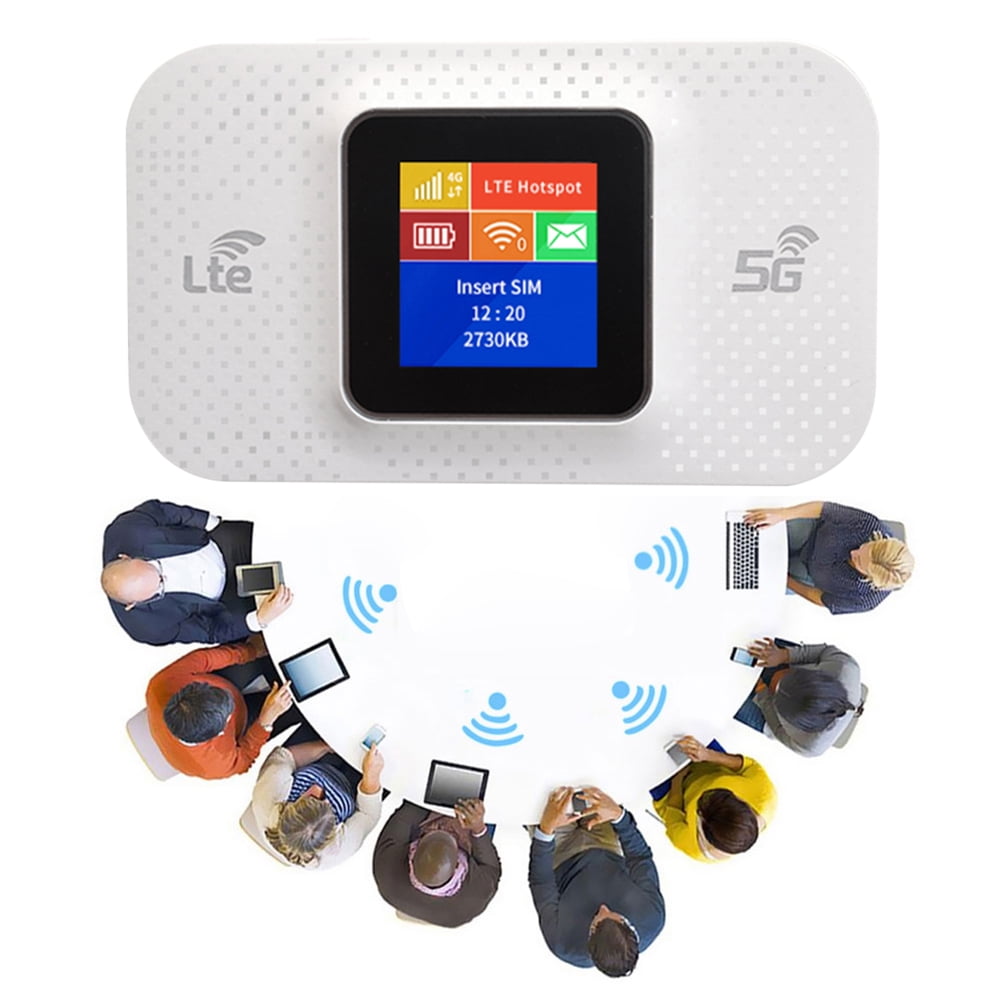 Fymgces 4G Lte WIFI Router Mobile WiFi Router 150Mbps Sim Card Slot 3650mAh(White)