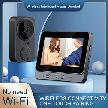 Fymgces Wireless Doorbell Camera  Video Doorbell with Chime Ringer Smart Wifi   Video Intercom System, Support Monitoring, Unlock Indoor/Outdoor for Home Security System