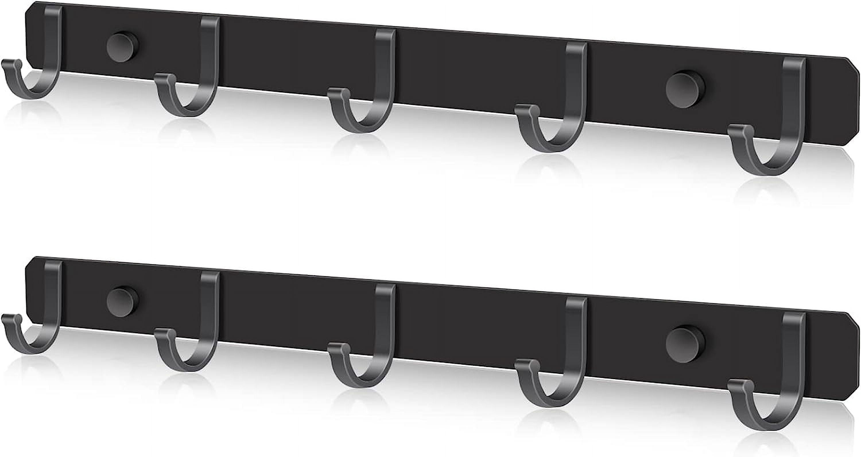 Fymlhomi 2 Pack Coat Rack Wall Mounted with 5 Coat Hooks, Heavy Duty ...