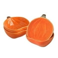 thumbnail image 1 of Fymlhomi 4pcs Ramekins 6 Ounces Oven Safe, Ceramic Ramekins Small Pumpkin Shaped Bowls for Serving Dip, Sauce, Condiments and Snack Halloween and Thanksgiving, 1 of 5