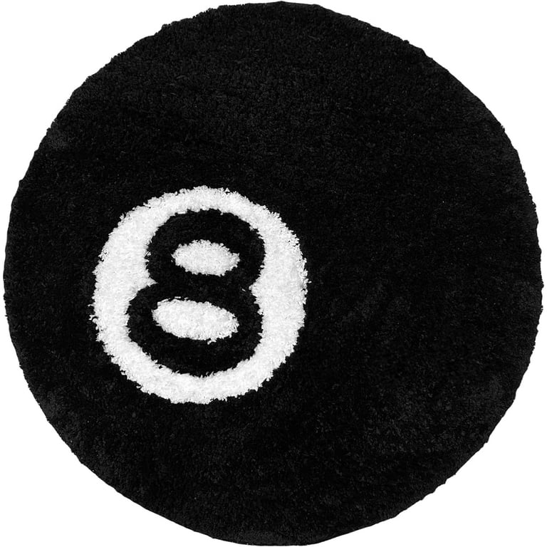 Fymlhomi 8 Ball Rug,24inch Cool Rugs for Bedroom Men,Unique Circle