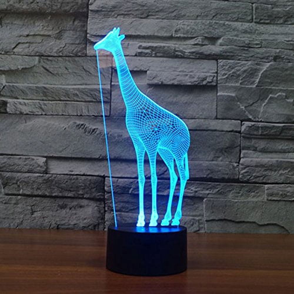 Fymlhomi Animal 3D Illusion Lamp Led Night Light with 7 Colors Flashing ...