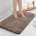 thumbnail image 1 of Fymlhomi Bathroom Rugs Extra Thick, Non-Slip Bath Rugs for Bathroom, Soft Microfiber Absorbent Bath Mat, Bathmats Washable for Living Room Bedroom Floor, Shower, Tub 16" x 24" Taupe, 1 of 5