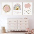 thumbnail image 1 of Fymlhomi Boho Pink Rainbow Clouds You are My Sunshine Nursery Poster Canvas Painting Print Girl Wall Art Picture for Kids Room Home Decor-40x50cmx3 No Frame, 1 of 5