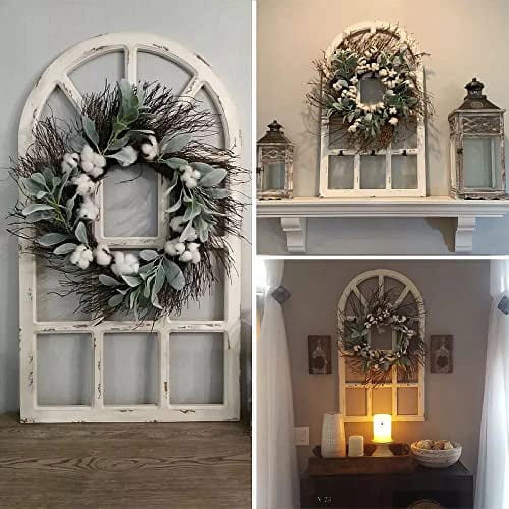 Fymlhomi Farmhouse Window Frame Wall Decor,Rustic Wooden Pane Wall Art