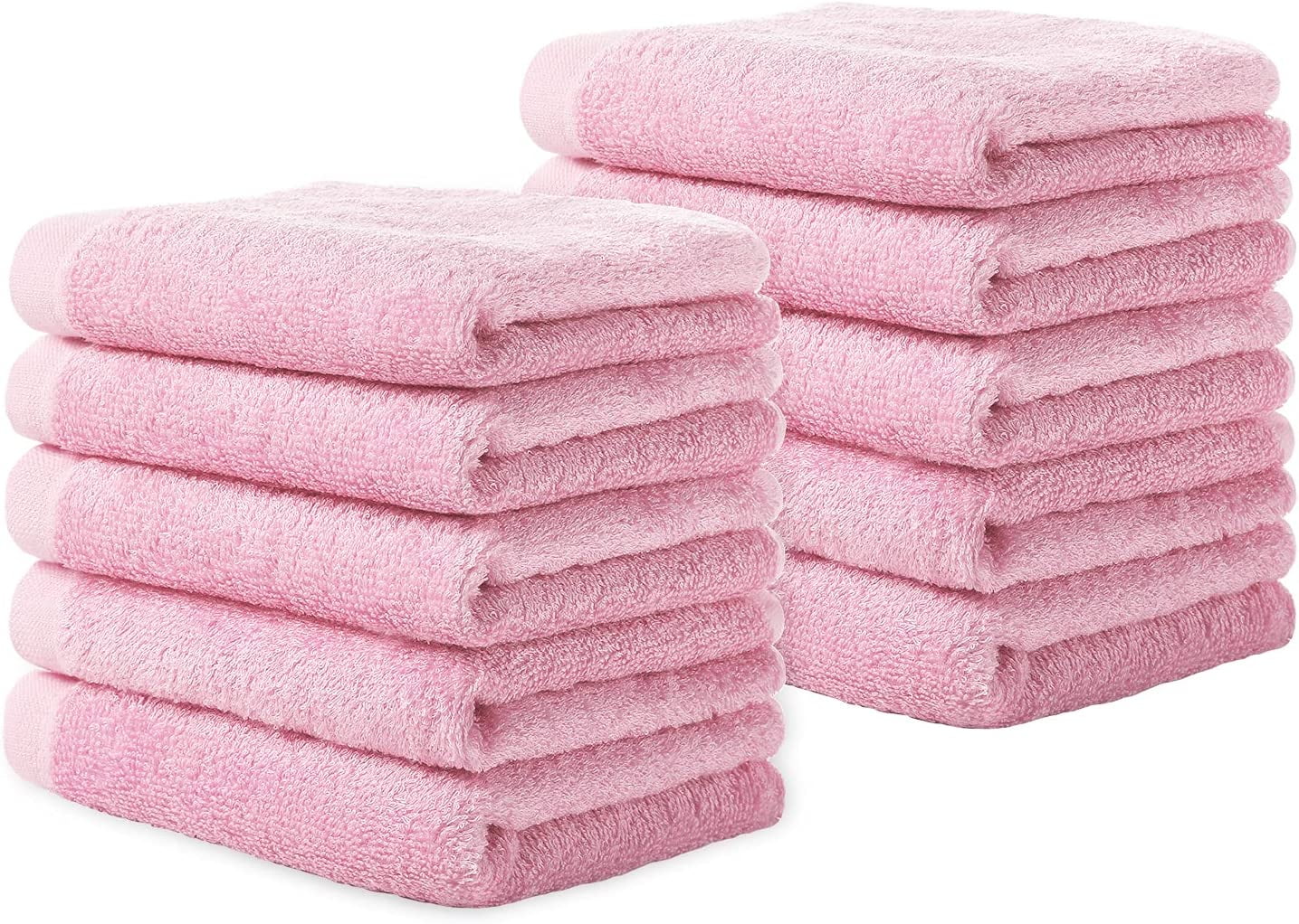 Pink Bamboo and Cotton Baby Washcloth Set, 10" x 10", 10 Pack