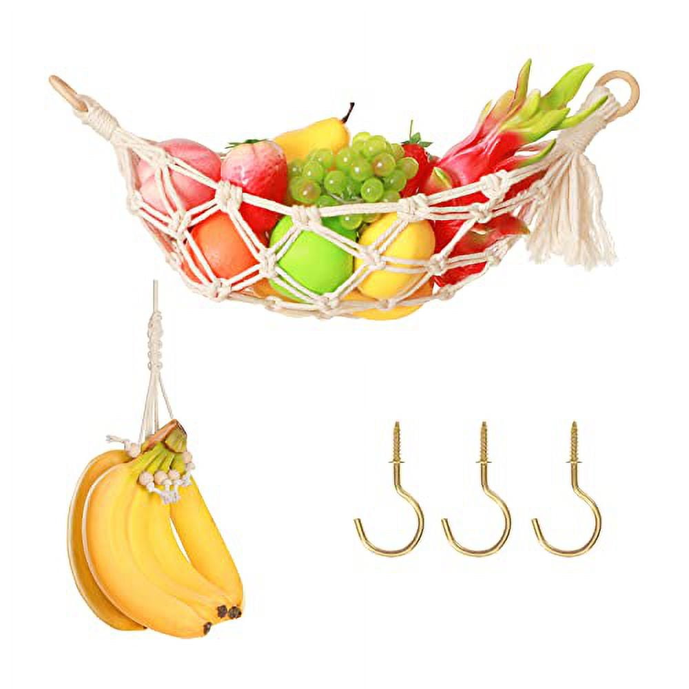 Fymlhomi Macrame Fruit Hammock for Under Handwoven Banana
