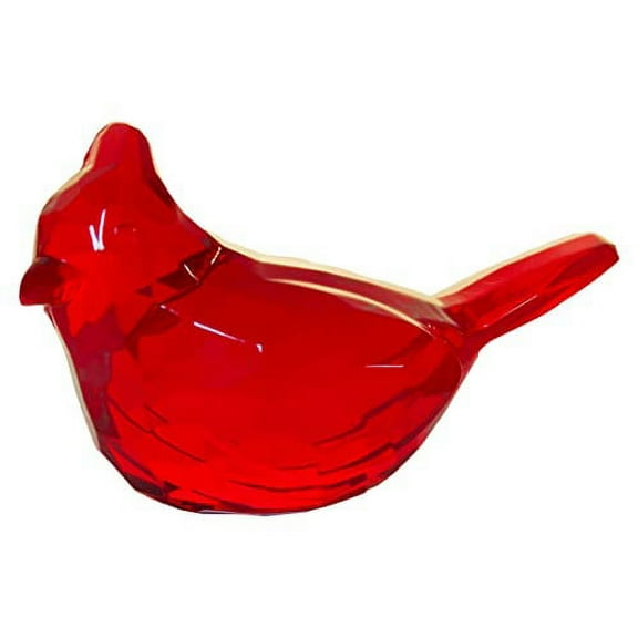 Fymlhomi Memorial Cardinal Gift, Red Bird Crystal Decor, Perched, Sitting, Flat Base, 3 Inch Redbird & Story Card, Sign of a Visitor from Heaven, Cardinal of Comfort