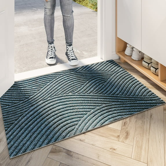 Fymlhomi Nordic silk ring door entry floor mat household porch wear resistant non-slip door mat sand dust removal foot mat