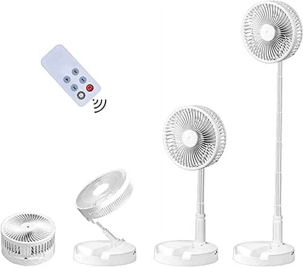 Fymlhomi Table Fan, Foldable Desk Fan, Multifunctional, 7200mAh Large Rechargeable Battery, Adjustable Outdoor Floor Fans , USB Fans , 4 Speed Natural Wind & Very Quiet For Bedroom Camping Office
