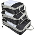 thumbnail image 1 of Fymlhomi Travel Packing Cube, 3pcs/set Mesh Packing Cubes with Compression With Handle, 3 Different Sizes Travel Packing Cube for Storing Clothes, Holiday Essentials(Black), M, 1 of 5