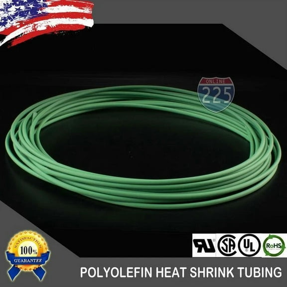 Fyna -25 Ft. 25' Feet Green 1/8" 3Mm Polyolefin 2:1 Heat Shrink Tubing Tube Cable Us