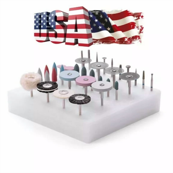 Fyna -35Pcs Azdent Dental Lab Polishing Kit Burs Wheel Disc For Ceramics Porcelain Hp