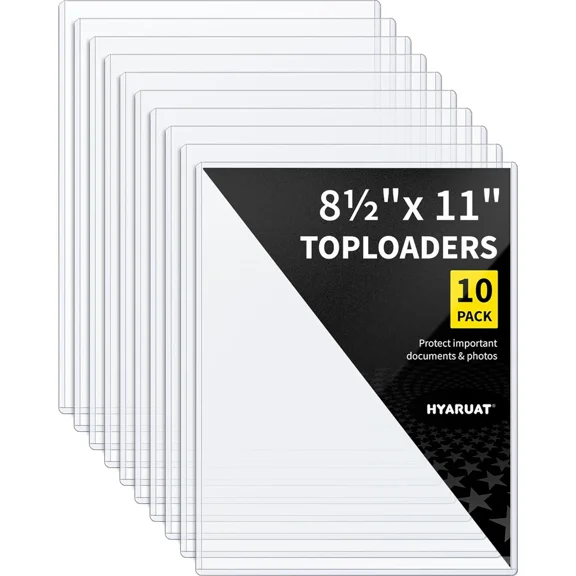 Fyna -8.5 X 11 Rigid Clear Toploaders - Pvc Document Sheet Protectors, Plastic Sleeves