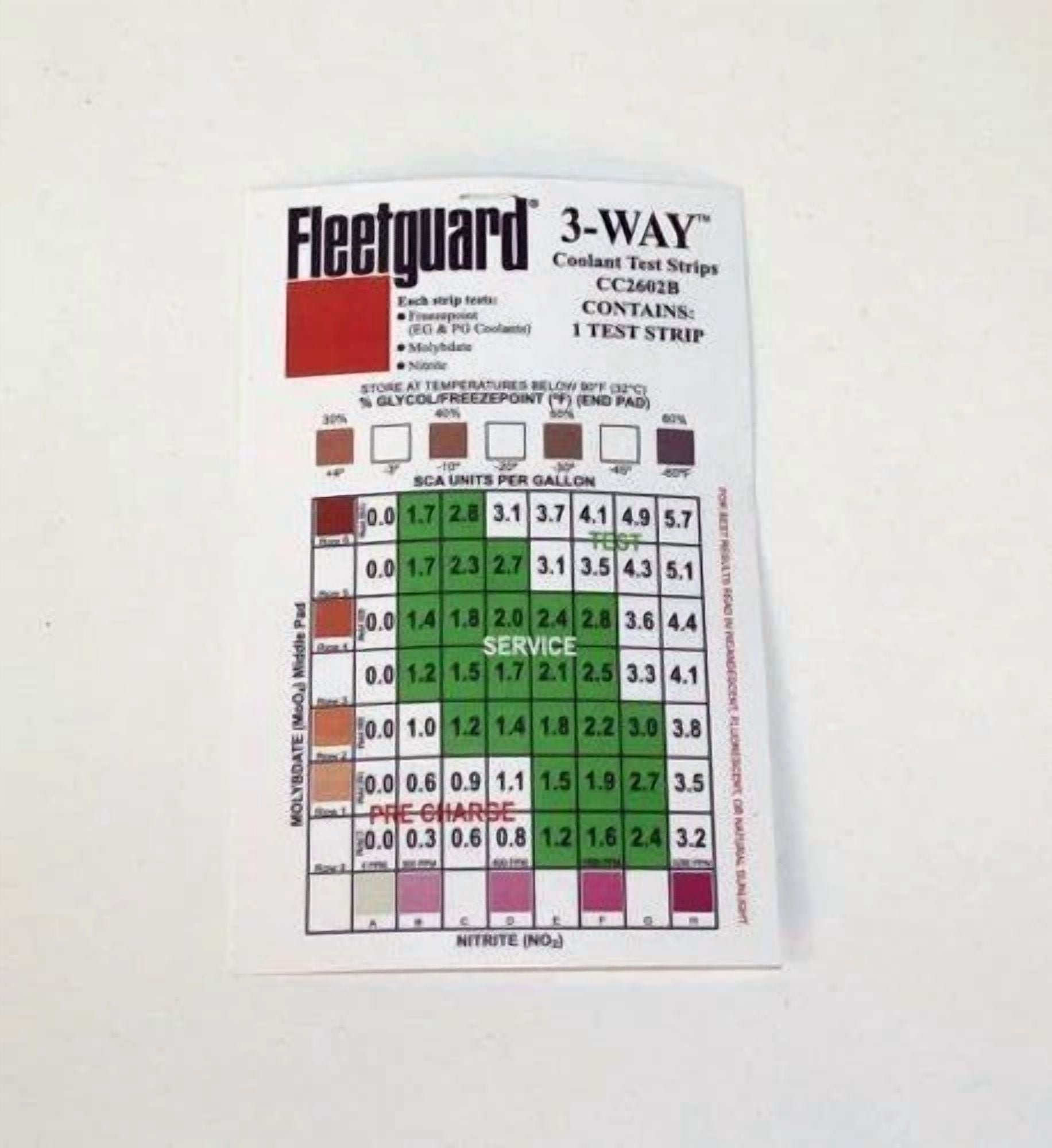 Fyna -Cc2602B New Genuine Fleetguard Part 3 Way Coolant Test Kit Strip