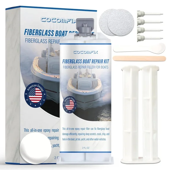 Fyna -Gel Coat Repair Kit For Boats, Marine Fiberglass (White), Epoxy...