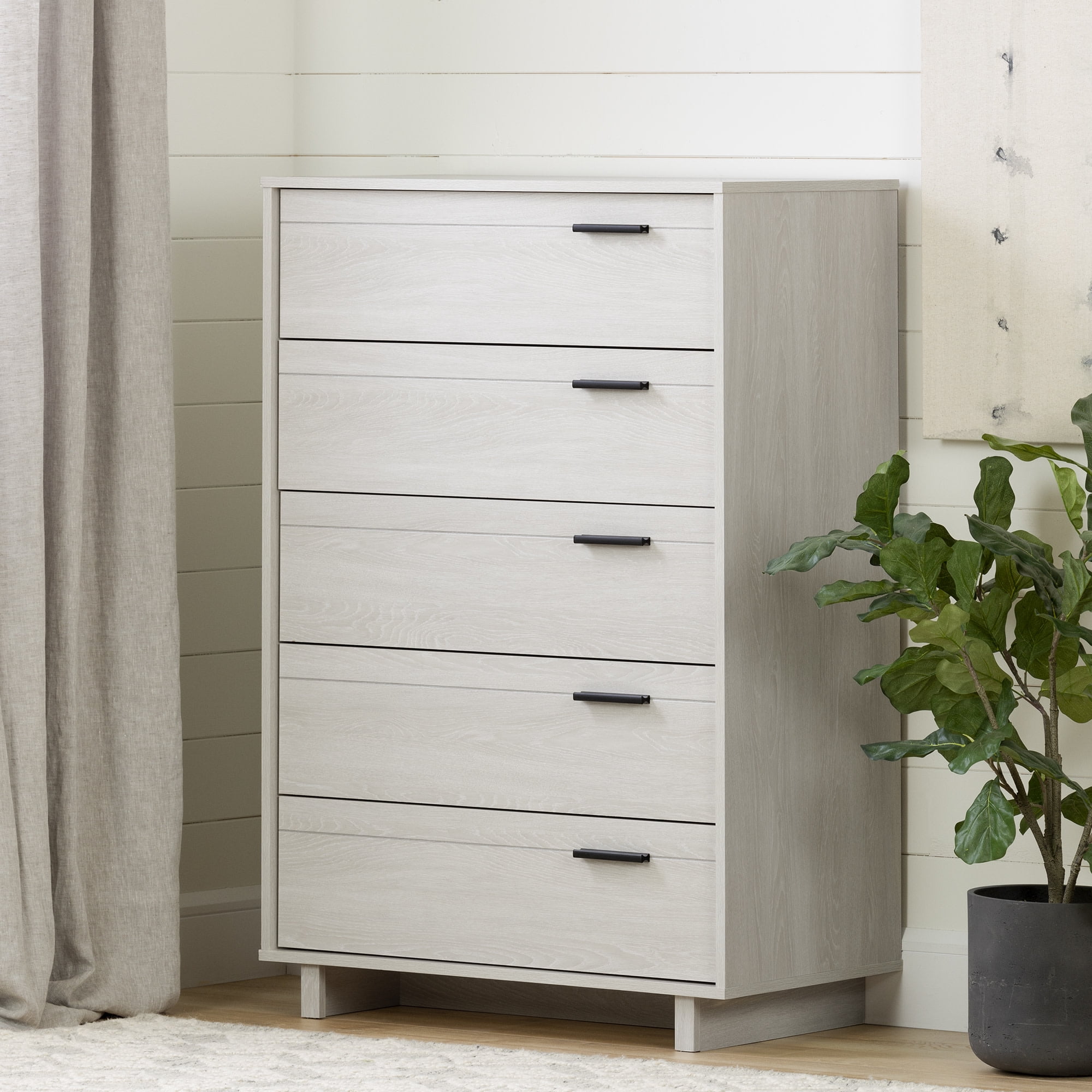 Fynn Winter Oak Industrial 5-Drawer Kids' Chest