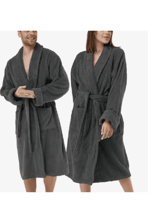 Bath robes,Cotton Terry Bathrobe, Unisex Men Women, Lightweight, Soft, Absorbent, Spa Robe, PoolL