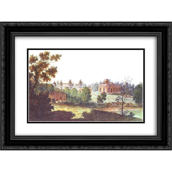 Fyodor Alekseyev 2x Matted 24x18 Black Ornate Framed Art Print 'Palace in Tsaritsyno in the Vicinity of Moscow'
