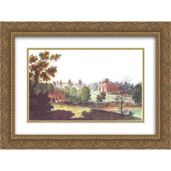 Fyodor Alekseyev 2x Matted 24x18 Gold Ornate Framed Art Print 'Palace in Tsaritsyno in the Vicinity of Moscow'