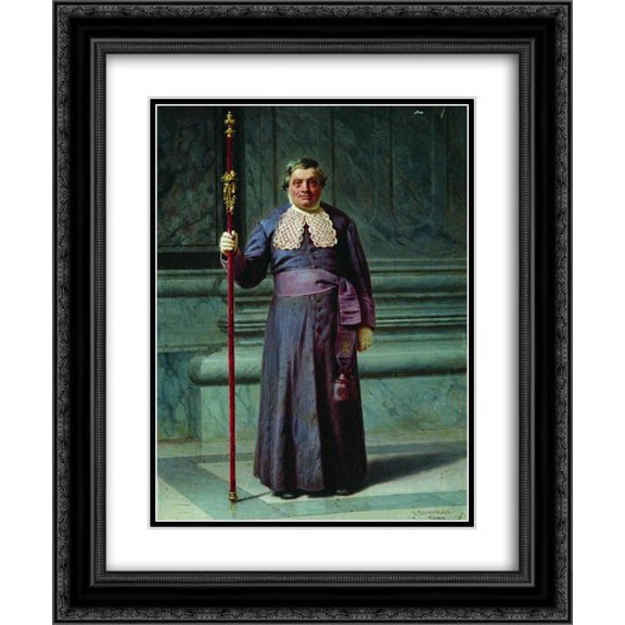 Fyodor Bronnikov 2x Matted 20x24 Black Ornate Framed Art Print 'Capuchin'