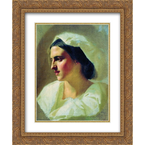 Fyodor Bronnikov 2x Matted 20x24 Gold Ornate Framed Art Print 'The lady in white'