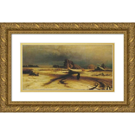 Fyodor Vasilyev 24x14 Gold Ornate Framed and Double Matted Museum Art Print Titled - Thaw