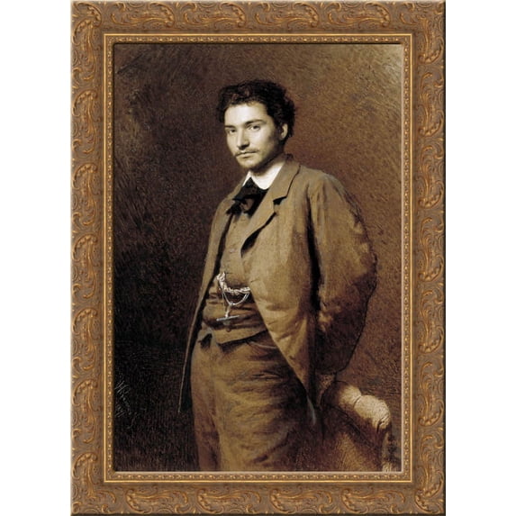 Fyodor Vasilyev 24x18 Gold Ornate Wood Framed Canvas Art by Ivan Kramskoy