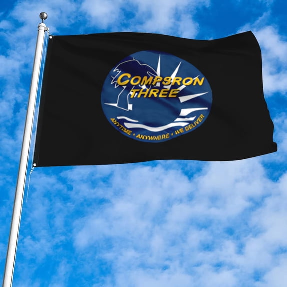 Fyon US Military Navy COMPSRON Three (MPS-3) Flag banner with Grommets Man cave Decor 3x5Feet