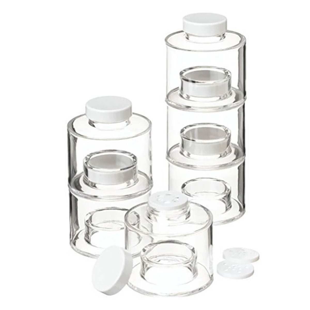 6pcs/set Clear Stackable Tower Shaped Spice Jars