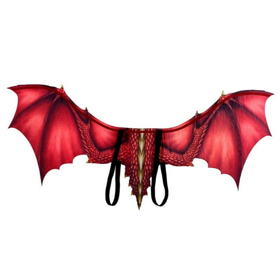 Fysho Dragon Halloween Mardi Gras Red Costume Wing, (17.7" x 37.4")